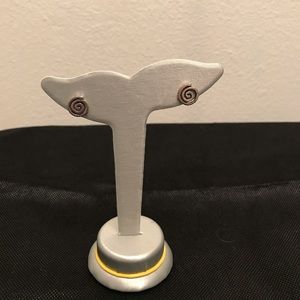 Sterling silver swirl stud earrings